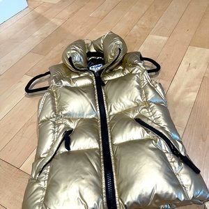 SAM Girls Metallic Puffer Coat vest, Kids XL, GOLD.